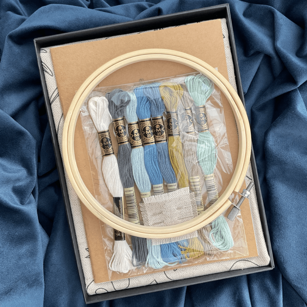 The Moon embroidery kit includes everything you need. Find out more at Yelling Tree Press