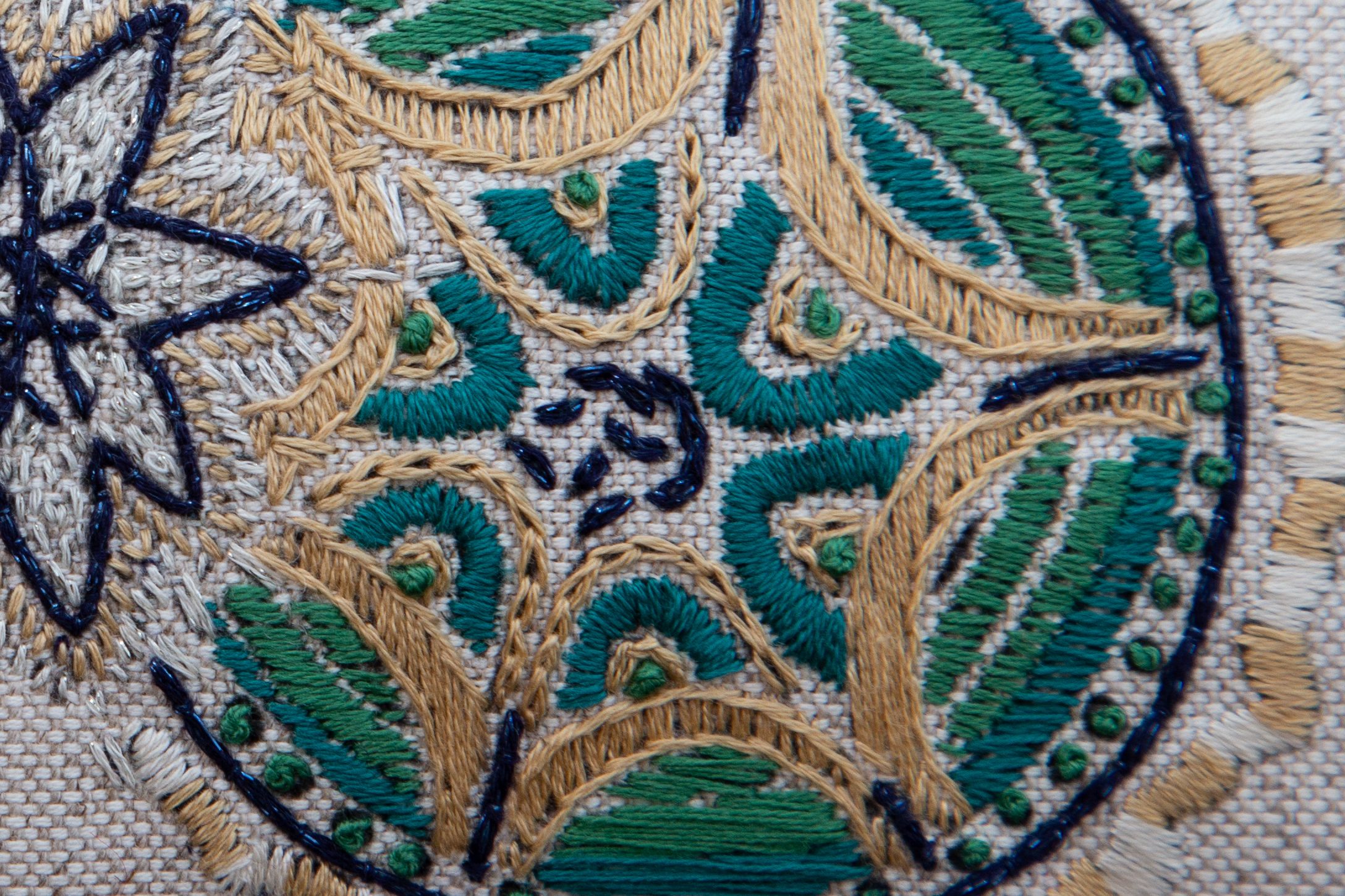 Straight stitches can be beautiful and even look complex in embroidery