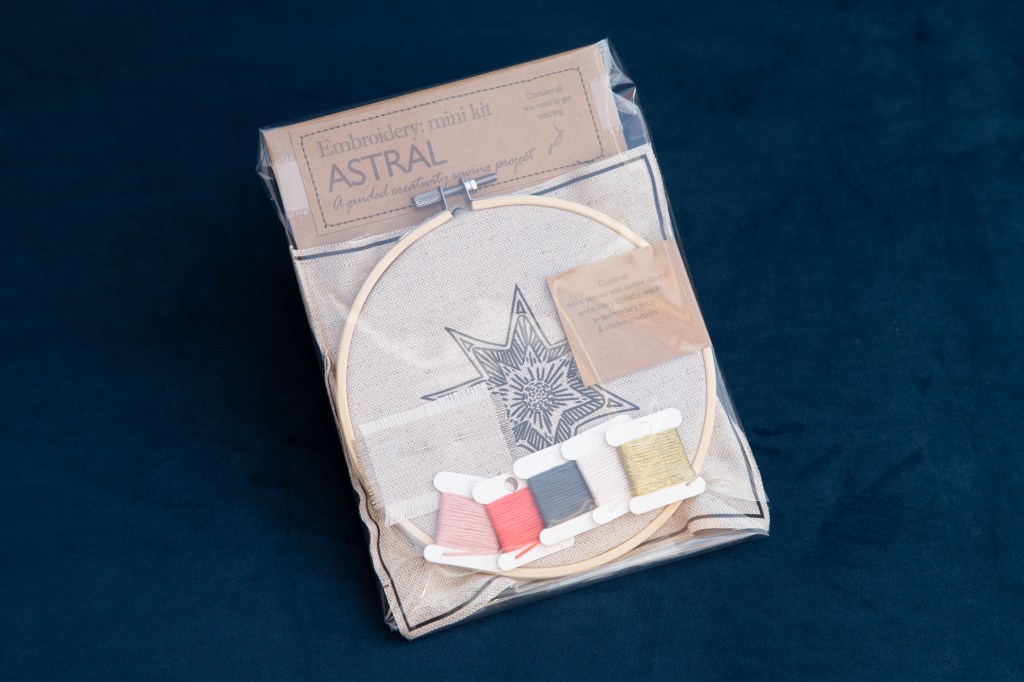 Astral mini embroidery kit by artist James Tovey UK cosmic