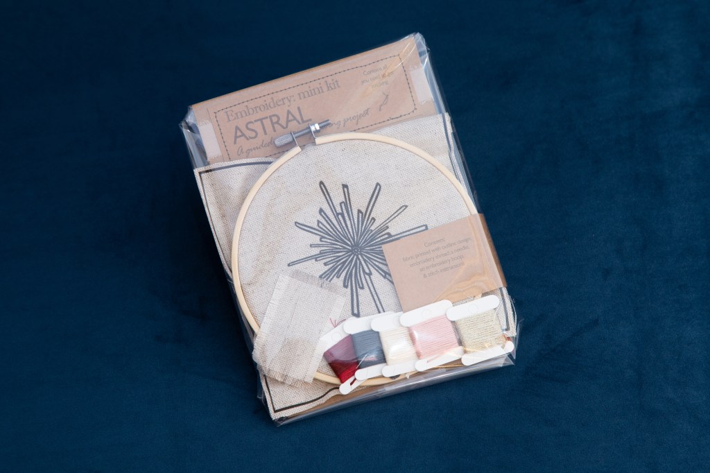 Astral embroidery kit by UK artist James Tovey art creative freestyle sewing