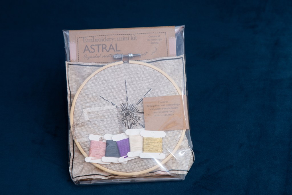 Astral embroidery kit by UK artist James Tovey art creative freestyle sewing