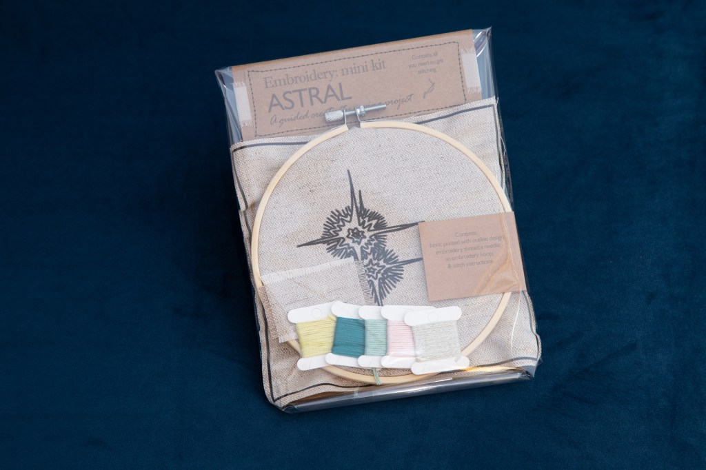 Astral embroidery kit by UK artist James Tovey art creative freestyle sewing
