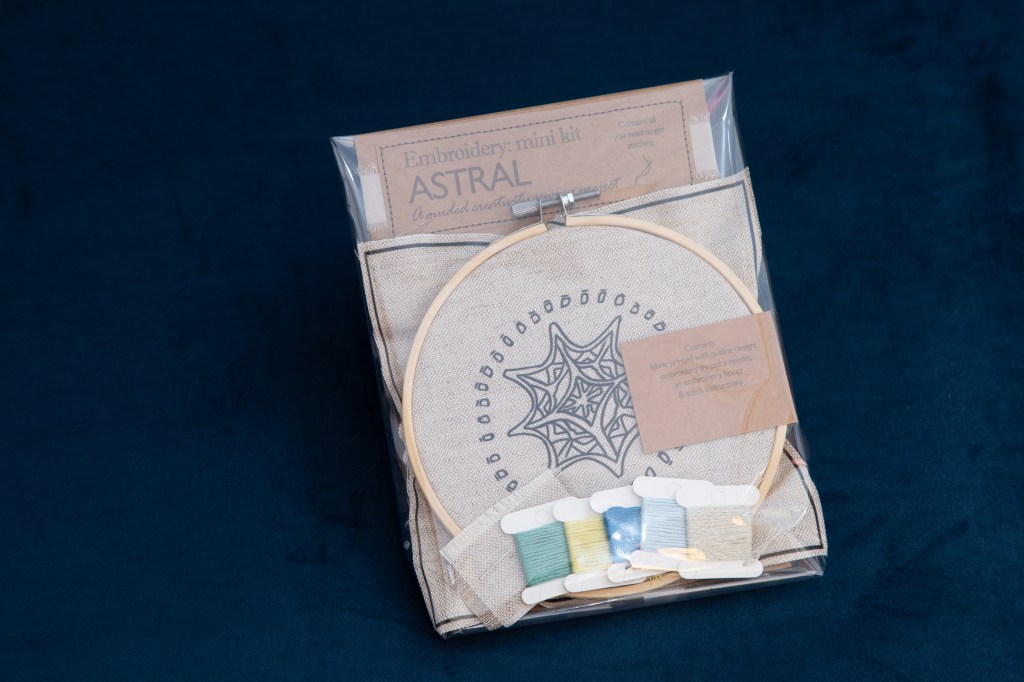 Astral embroidery kit by UK artist James Tovey art creative freestyle sewing 