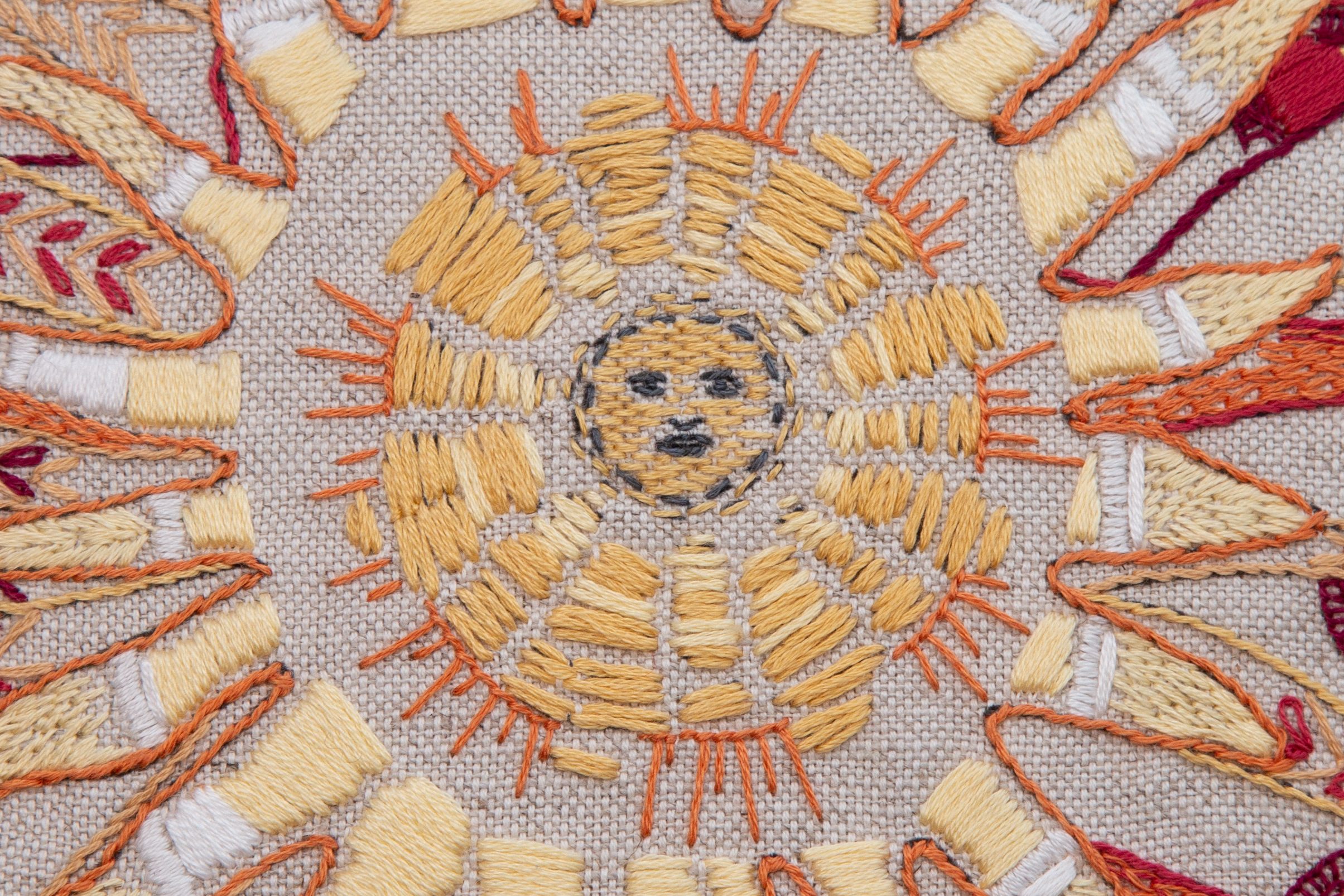 Sew the beautiful Sun face designed by James Tovey