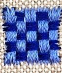 Worked examples of embroidery stitches - needle weaving stitch