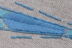 Worked example of embroidery stitches - Fishbone stitch