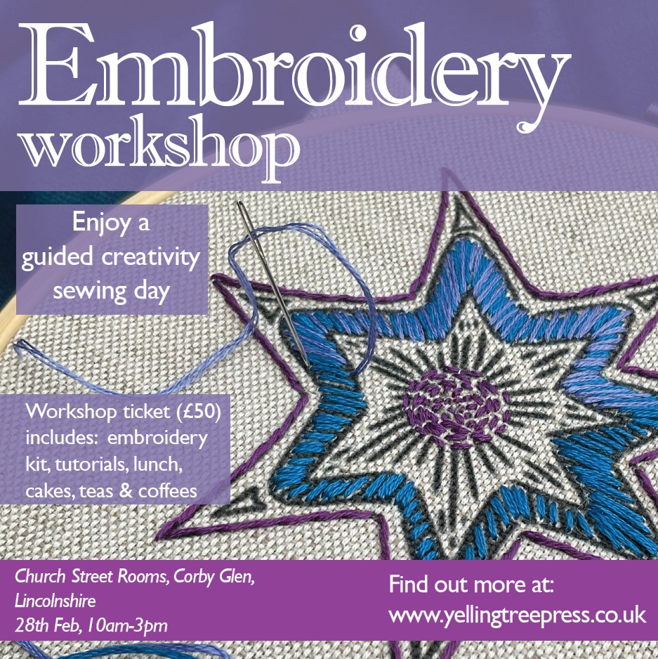 Embroidery workshop in Lincolnshire February 2026