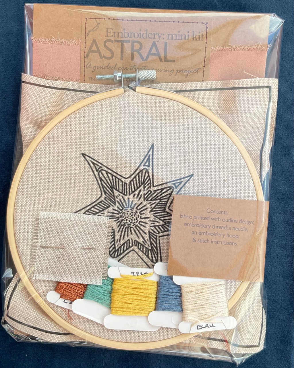 Learn embroidery with space inspired how to kit - a unique beautiful star inspired designs delightful palettes