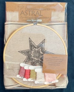 Learn embroidery with space inspired how to kit - a unique beautiful star inspired design pinks